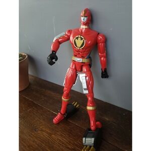 2003 Megaord Bandai Power Rangers 12" Talking Red Action Figure Vintage Poseable